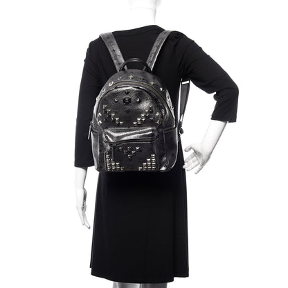 MCM Metallic Visetos Small Stark M Backpack Silver Black 2 of 10