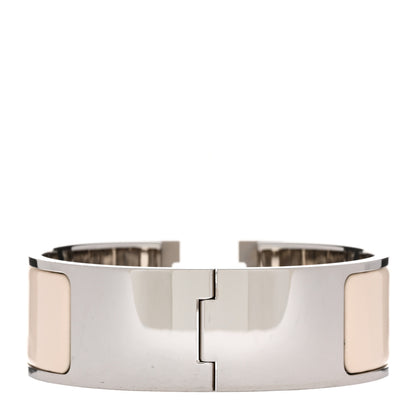 Hermes Enamel Wide Clic Clac H Bracelet PM Blanc Percale 3 of 4