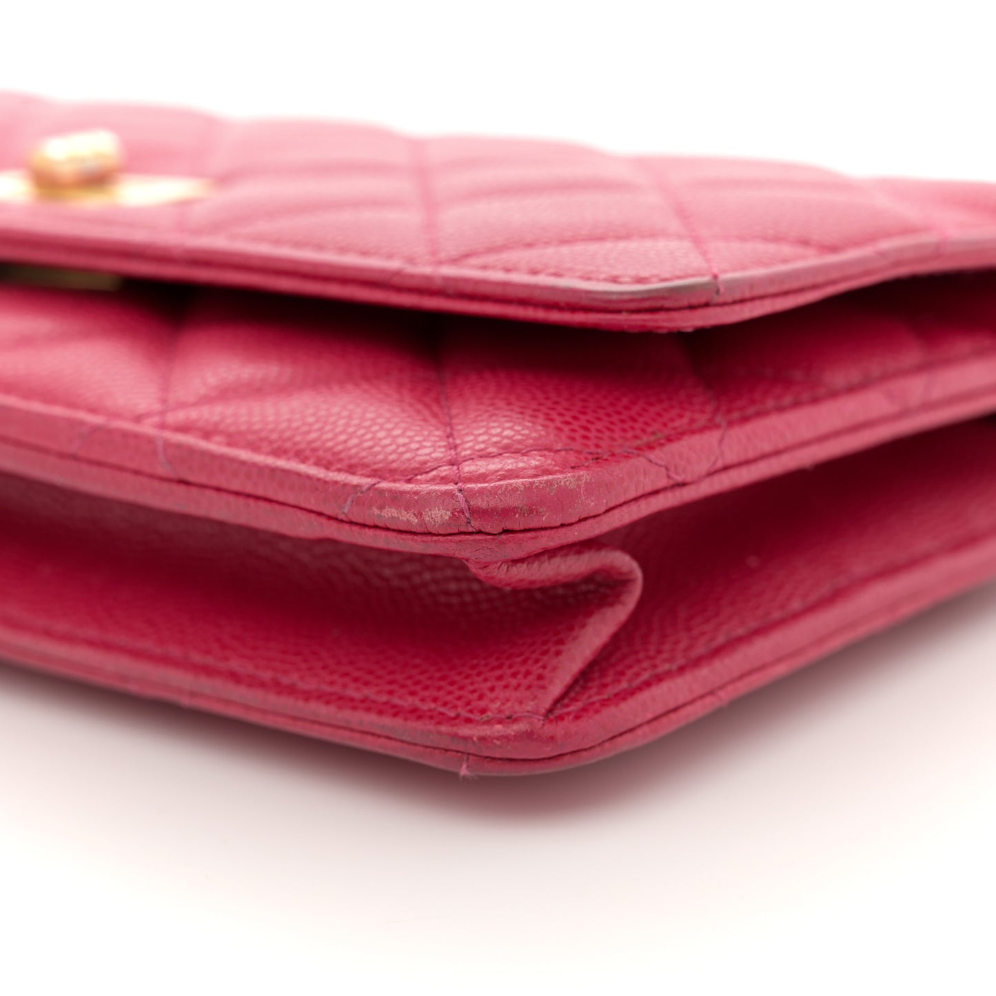 Caviar Quilted 2.55 Reissue Wallet On Chain WOC Dark Pink