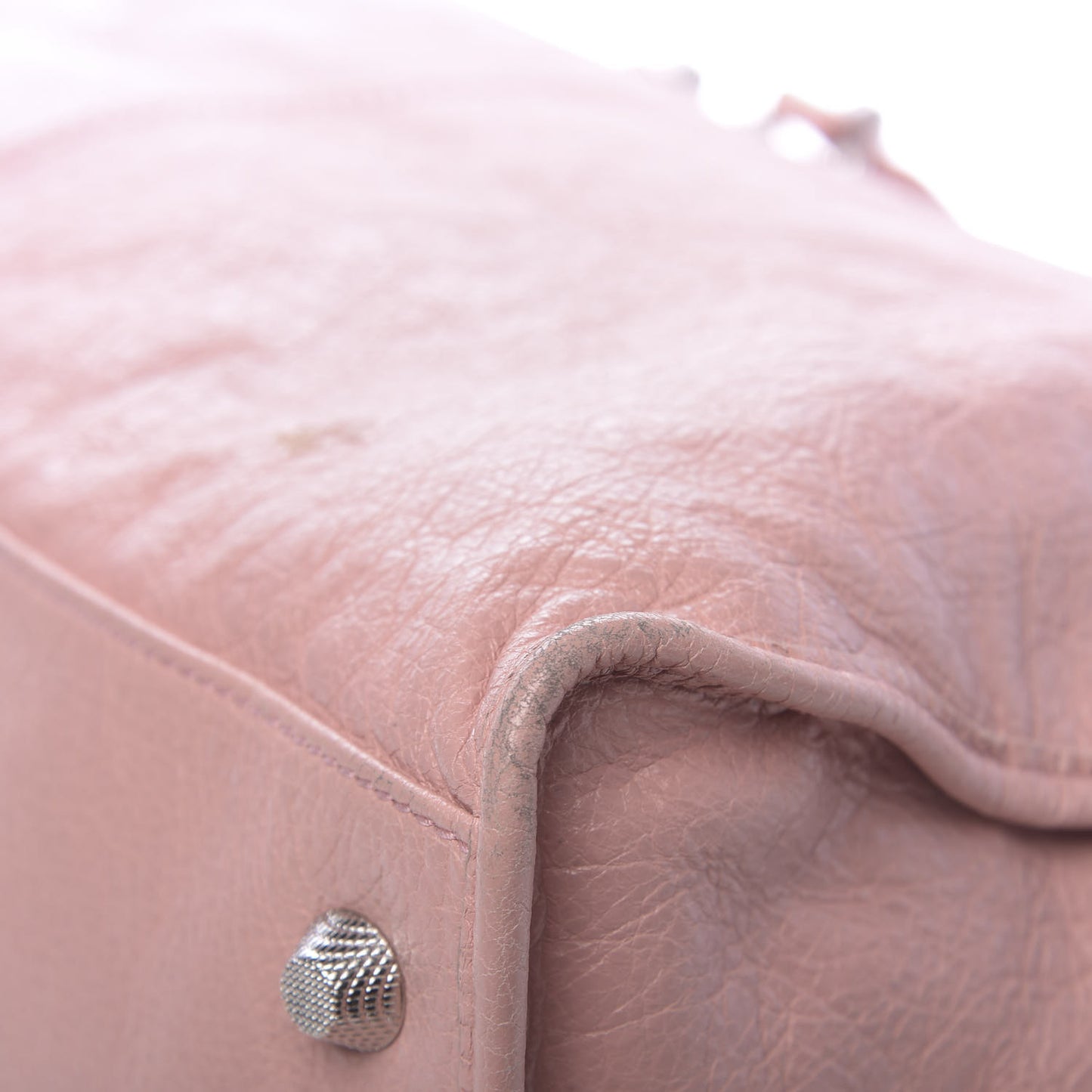 Agneau Giant 12 Silver Hardware Work Rose Peche