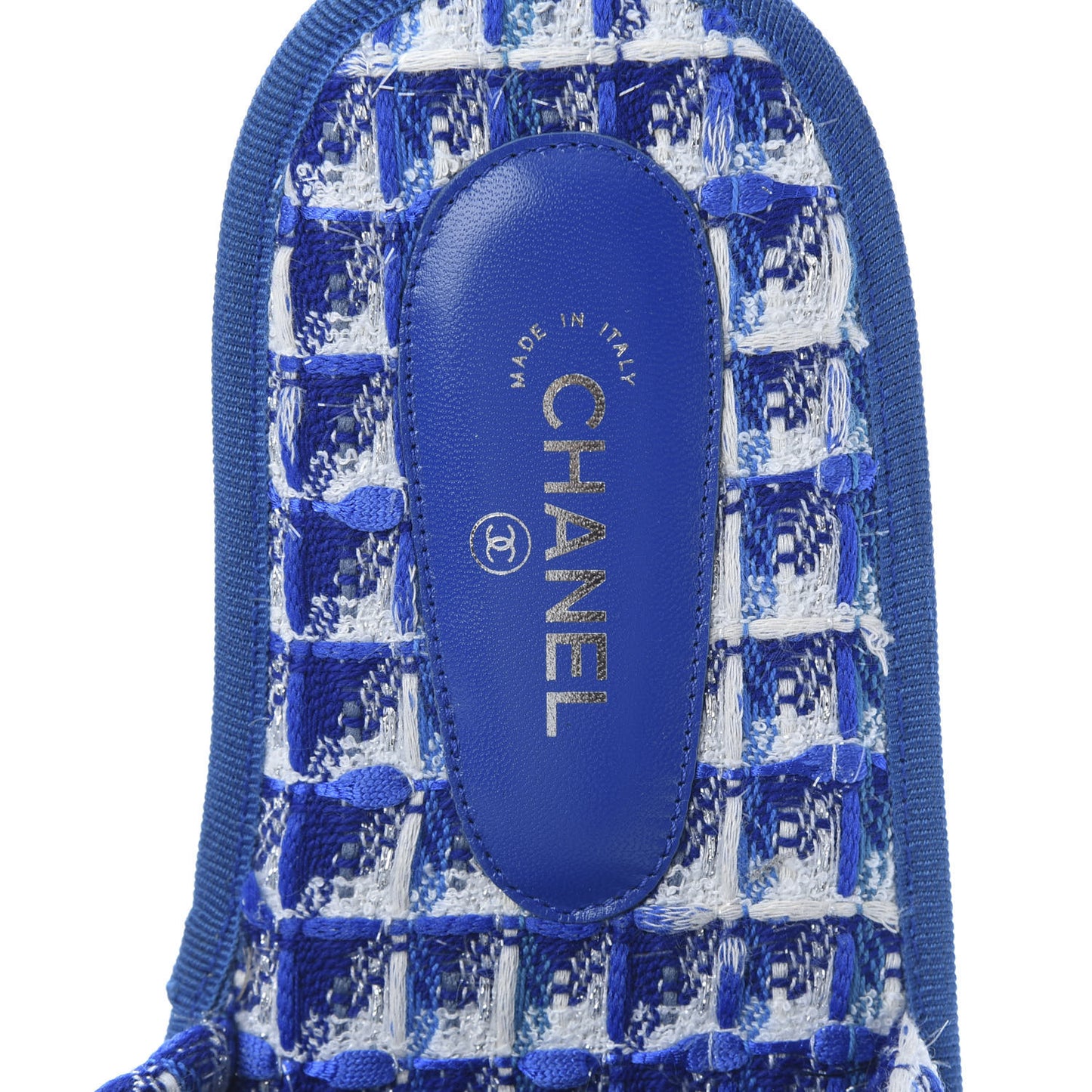 Tweed CC Flat Mules S Blue