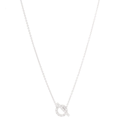 Hermes 18K White Gold Diamond Finesse Pendant Necklace 1 of 5
