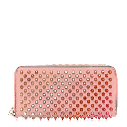 Christian Louboutin Calfskin Panettone Spiked Zip Around Wallet Pink Multicolor 1 of 8