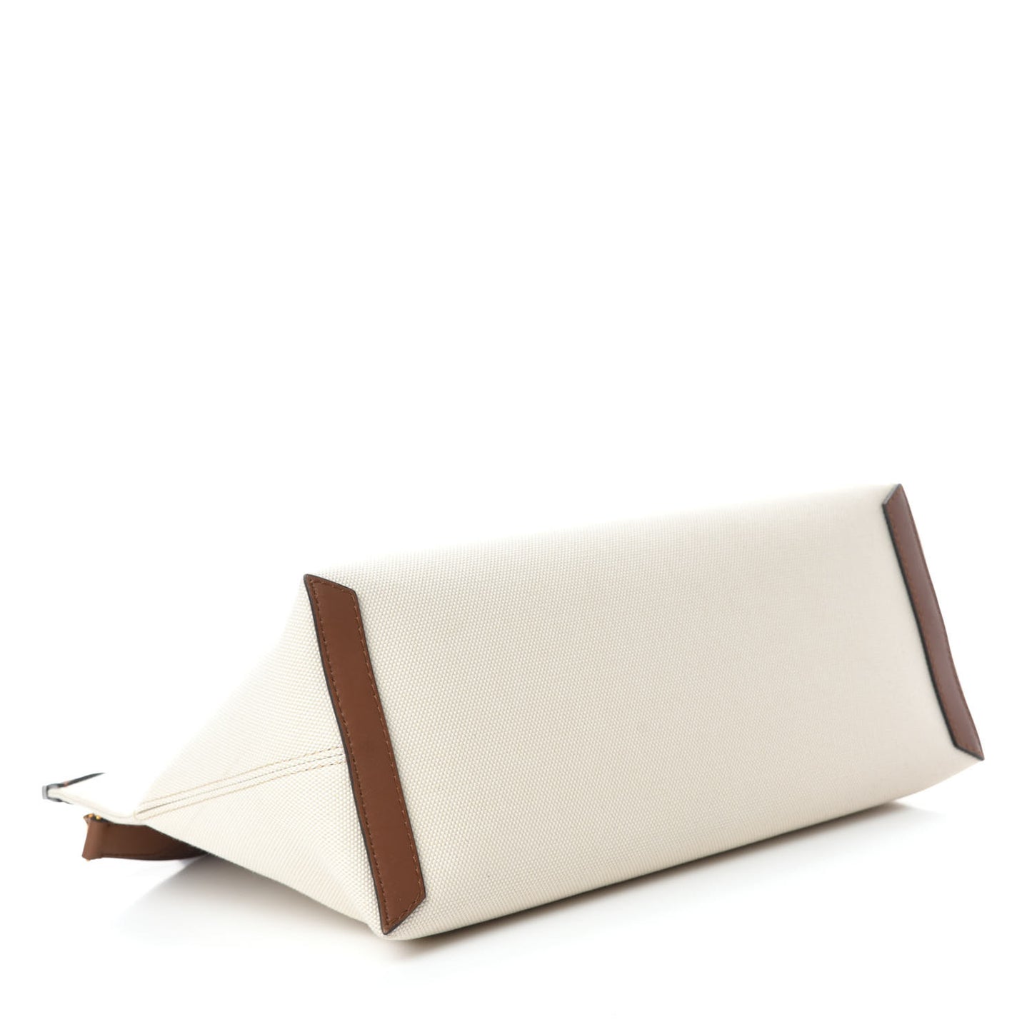 Calfskin Canvas Medium Society Tote Natural Malt Brown