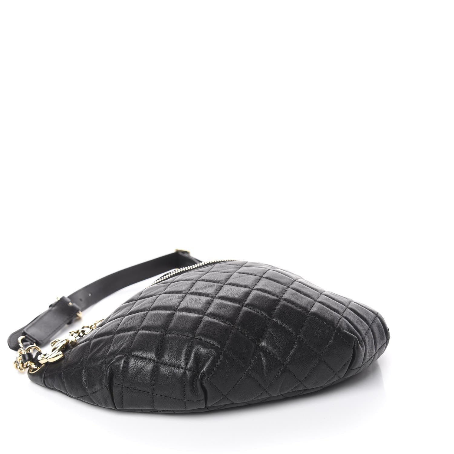 Chanel Lambskin Quilted Banane Waist Bag Fanny Pack Black 3 of 9