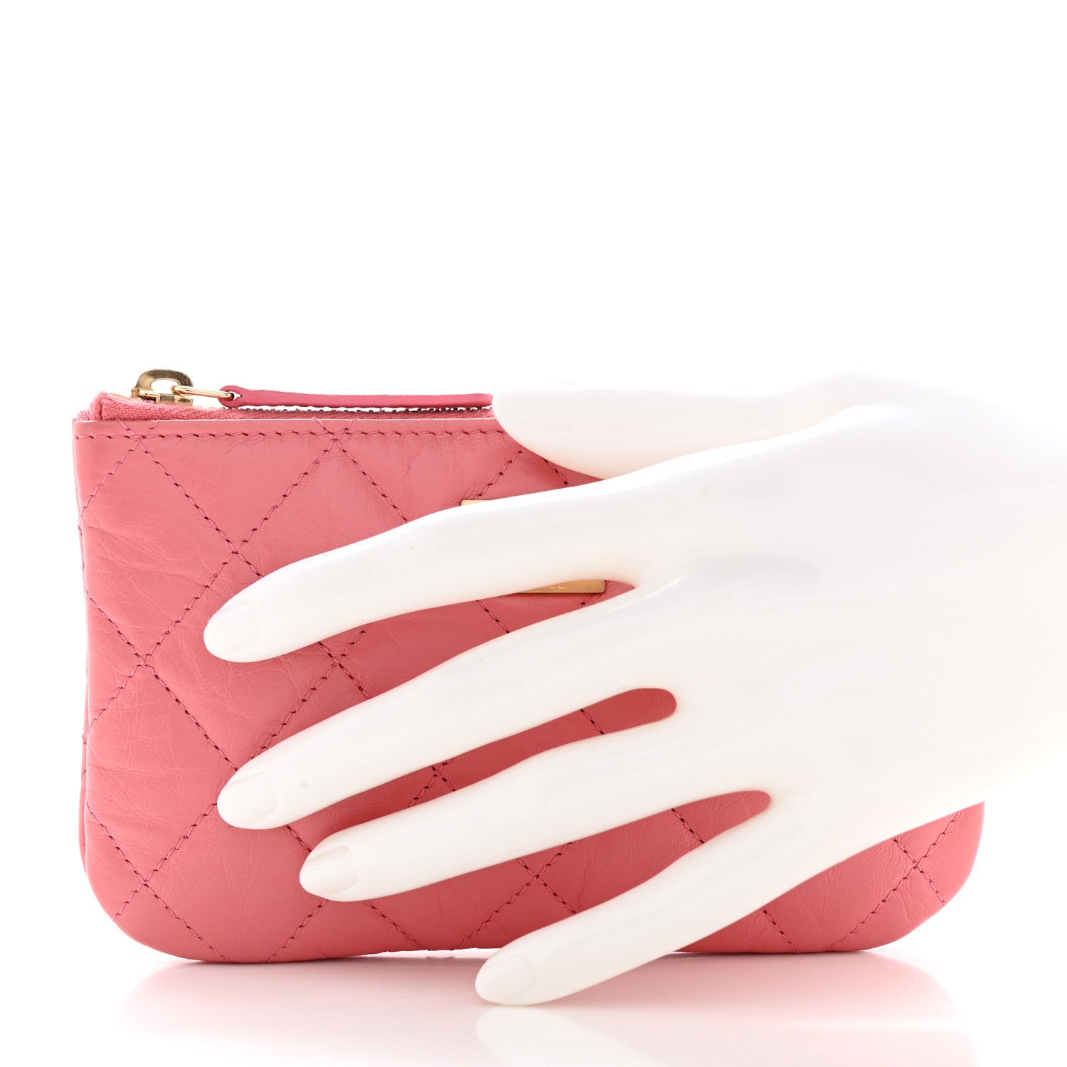 Chanel Aged Calfskin Quilted Small Reissue Cosmetic Case Pink 3 of 10