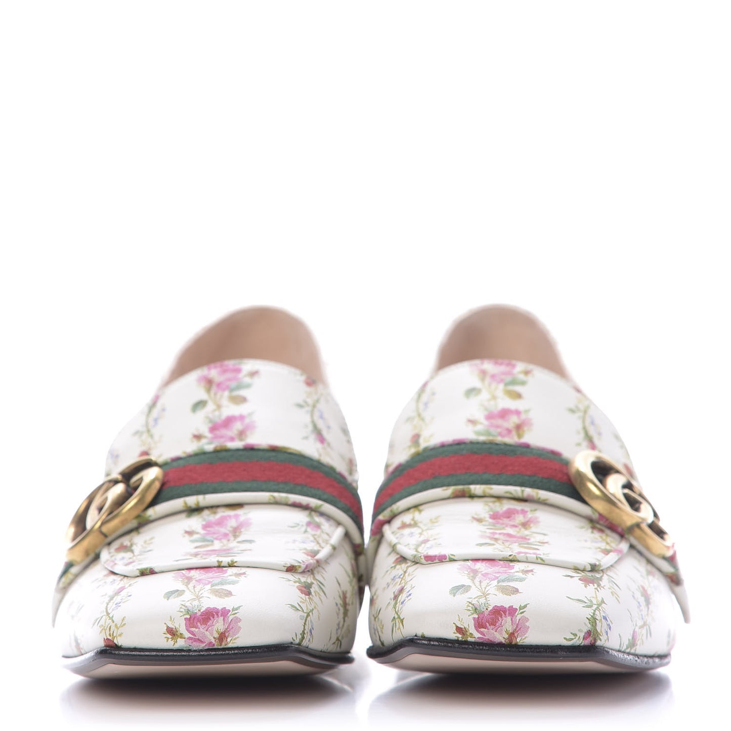 Calfskin Web Pearl Floral Embellished Peyton Loafer 39 White Multicolor