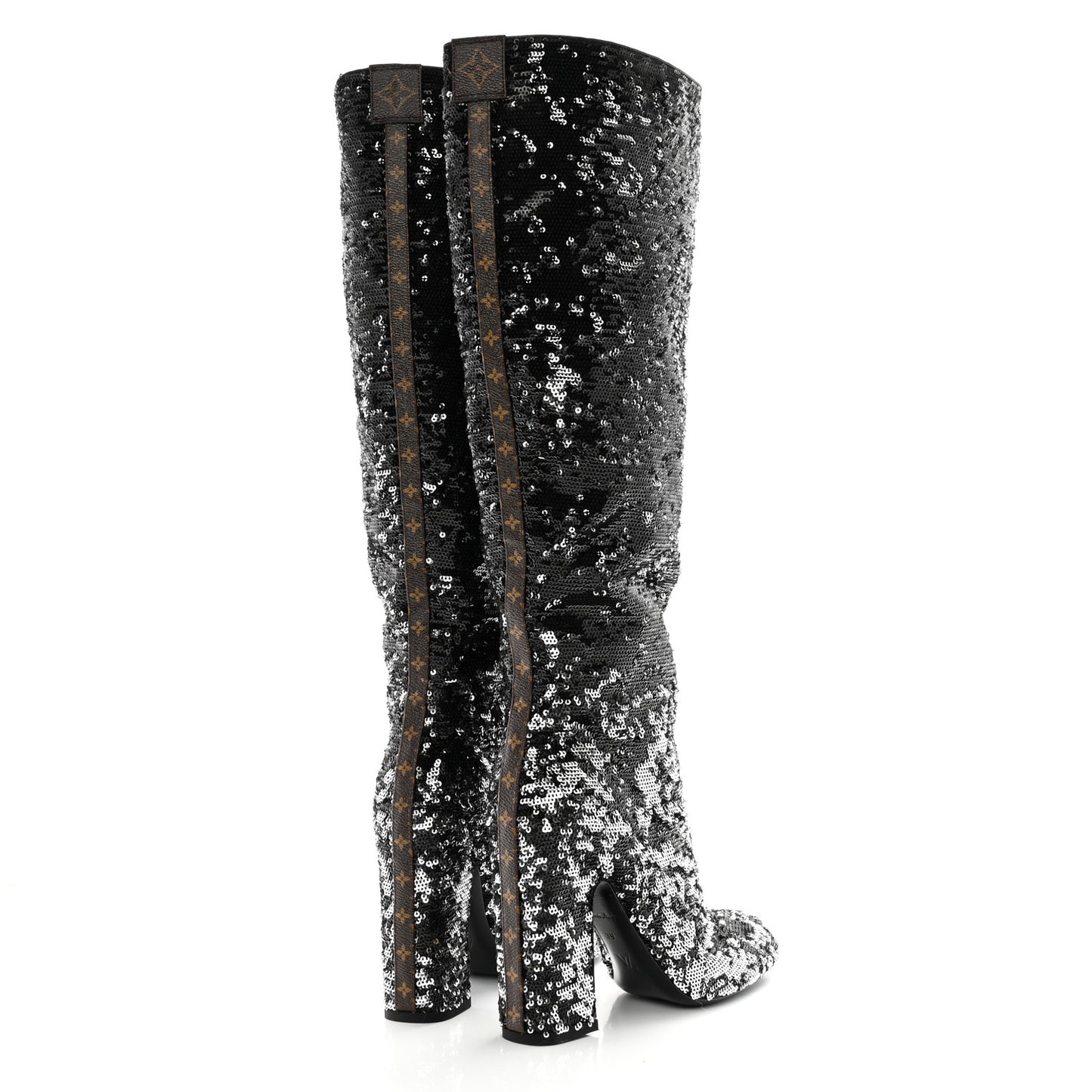 Sequin Donna High Boots 39 Black