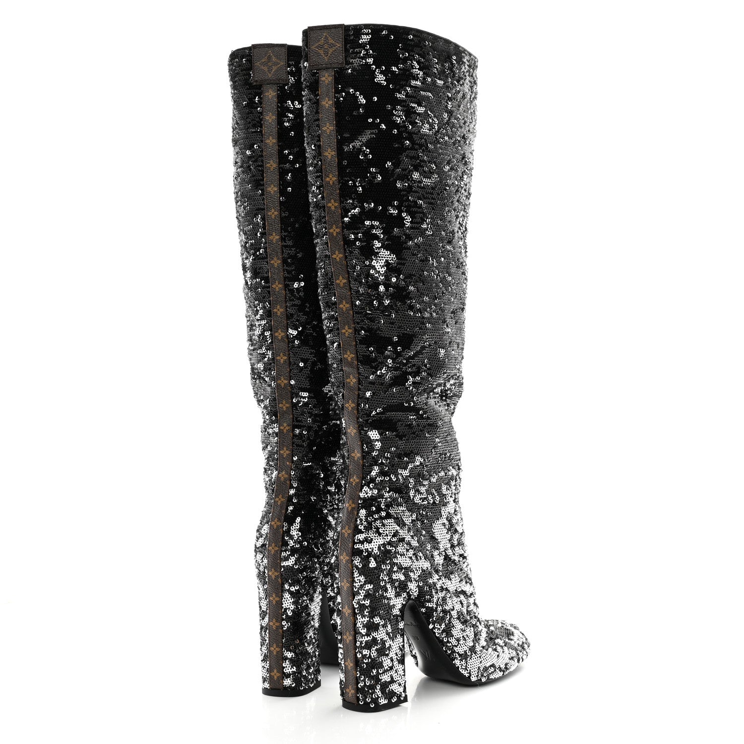 Louis Vuitton Sequin Donna High Boots 39 Black 4 of 8