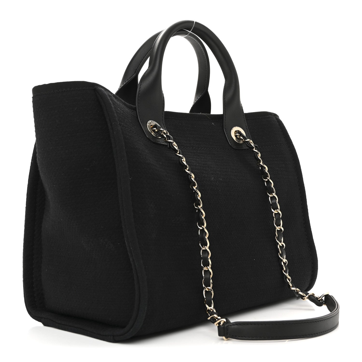 Chanel Mixed Fibers Small Deauville Tote Black 4 of 11