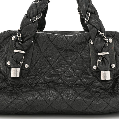 Chanel Distressed Lambskin Lady Braid Bowler Black 8 of 11