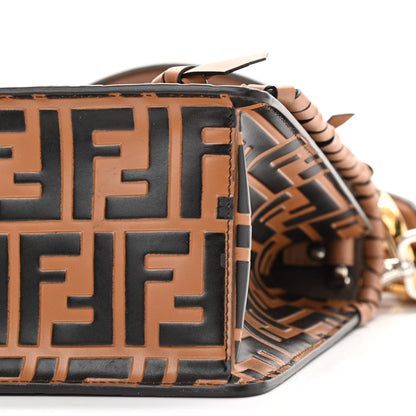 Fendi Vitello Century F is Fendi Whipstitch Threads FF Embossed Kan I Shoulder Bag Tobacco Orzo 9 of 11
