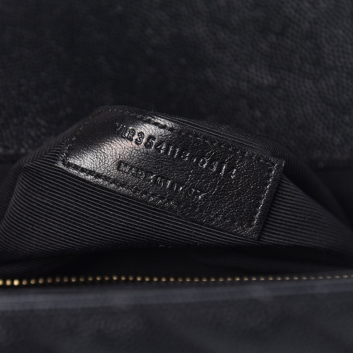 Grain De Poudre Matelasse Chevron Large Monogram Satchel Black
