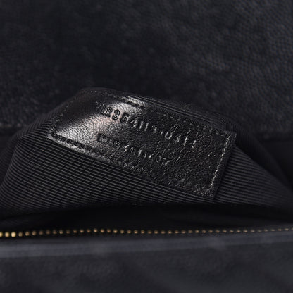 Saint Laurent Grain De Poudre Matelasse Chevron Large Monogram Satchel Black 7 of 11