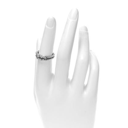 David Yurman Sterling Silver Diamond Pave Petite Single Loop Labyrinth Ring 52 6 2 of 4
