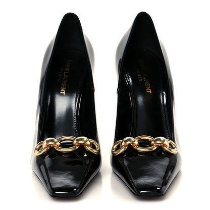 Saint Laurent Vernice Grupy Silvana 110mm Pumps 38 Oro Antico Black 3 of 10