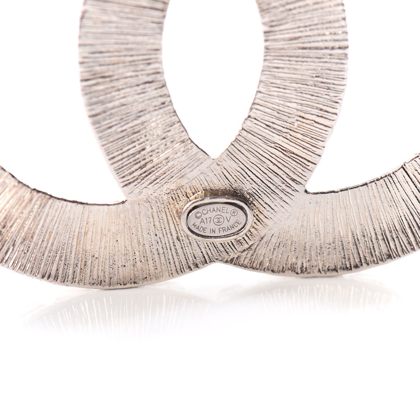 Baguette Crystal CC Brooch Silver
