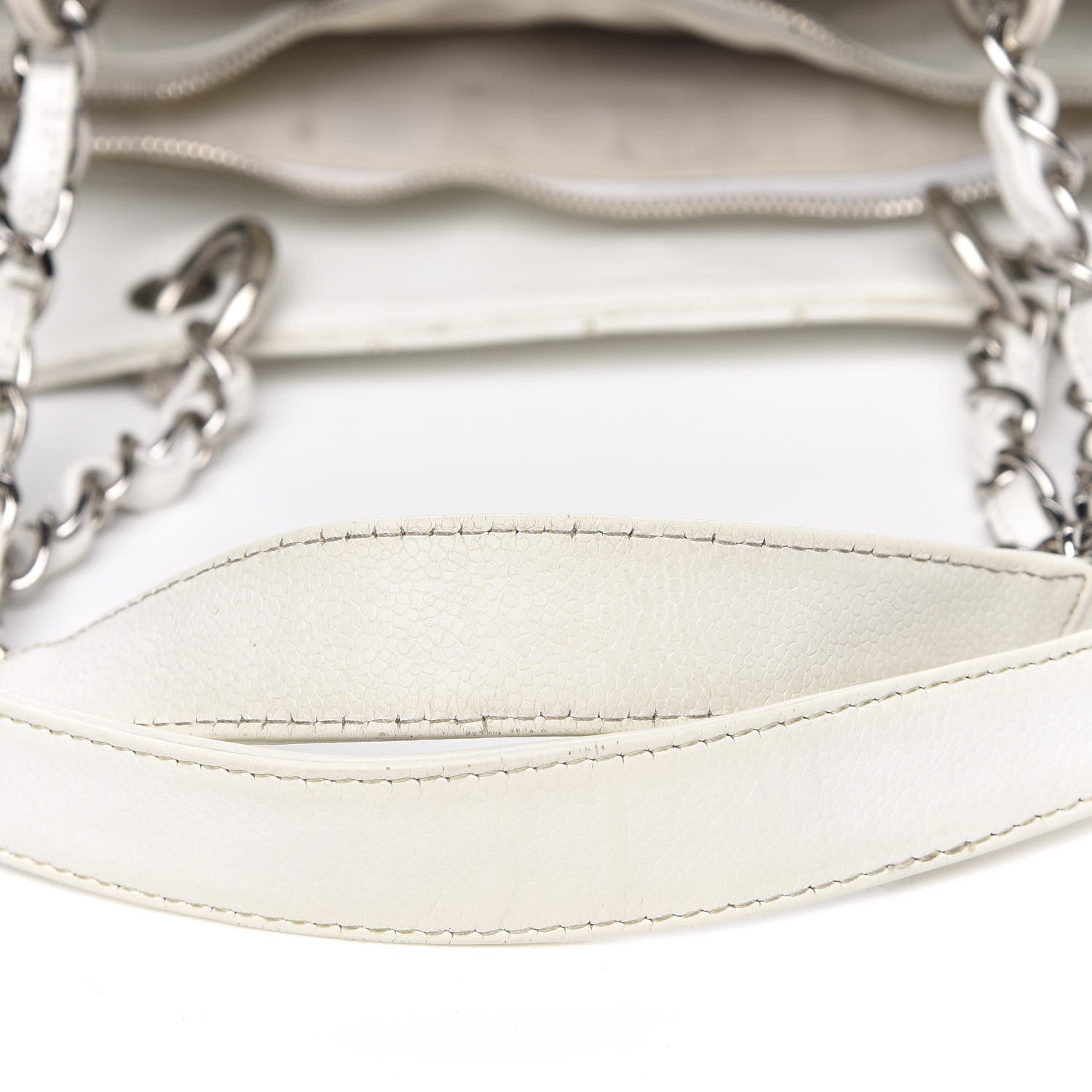 Chanel Caviar Quilted Grand Shopping Tote GST White 14 of 22