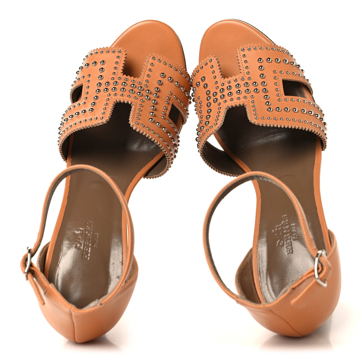 Calfskin Legend Wedge Sandals 38 Natural