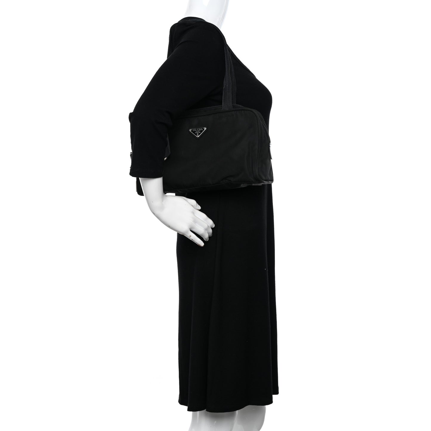 Tessuto Nylon Sport Semitracolla Shoulder Bag Black