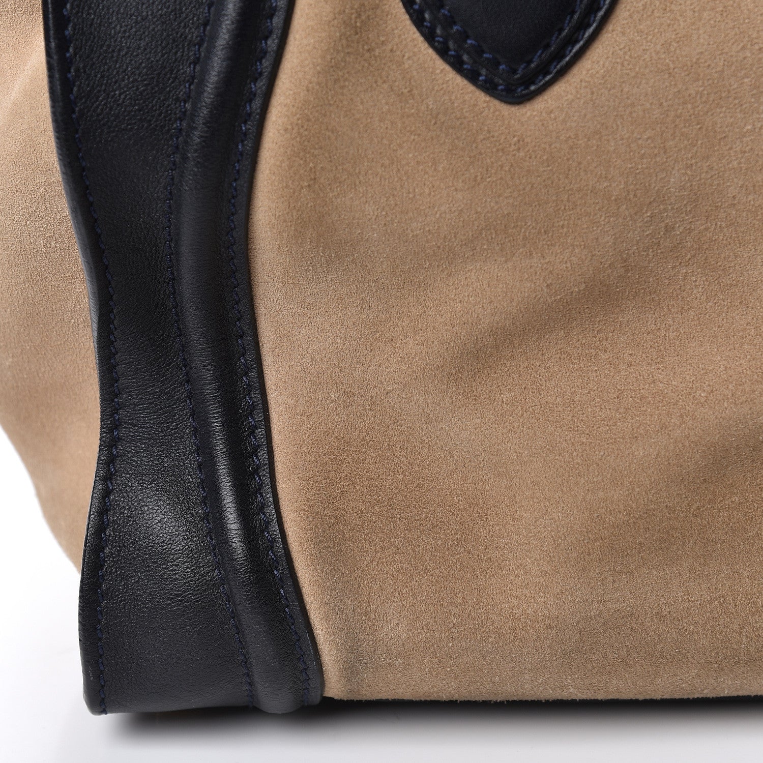 Celine Smooth Calfskin Suede Mini Bi-Color Luggage Navy Dune 10 of 16