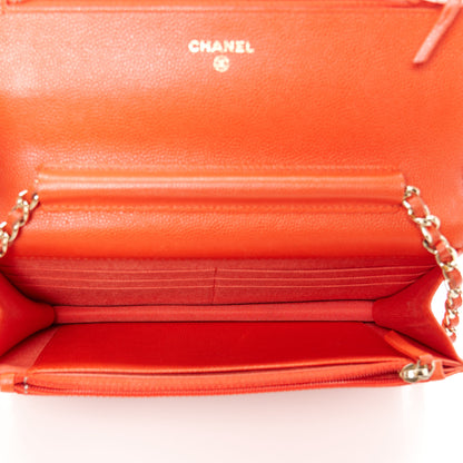 Chanel Caviar Quilted Wallet on Chain WOC Red 5 of 12