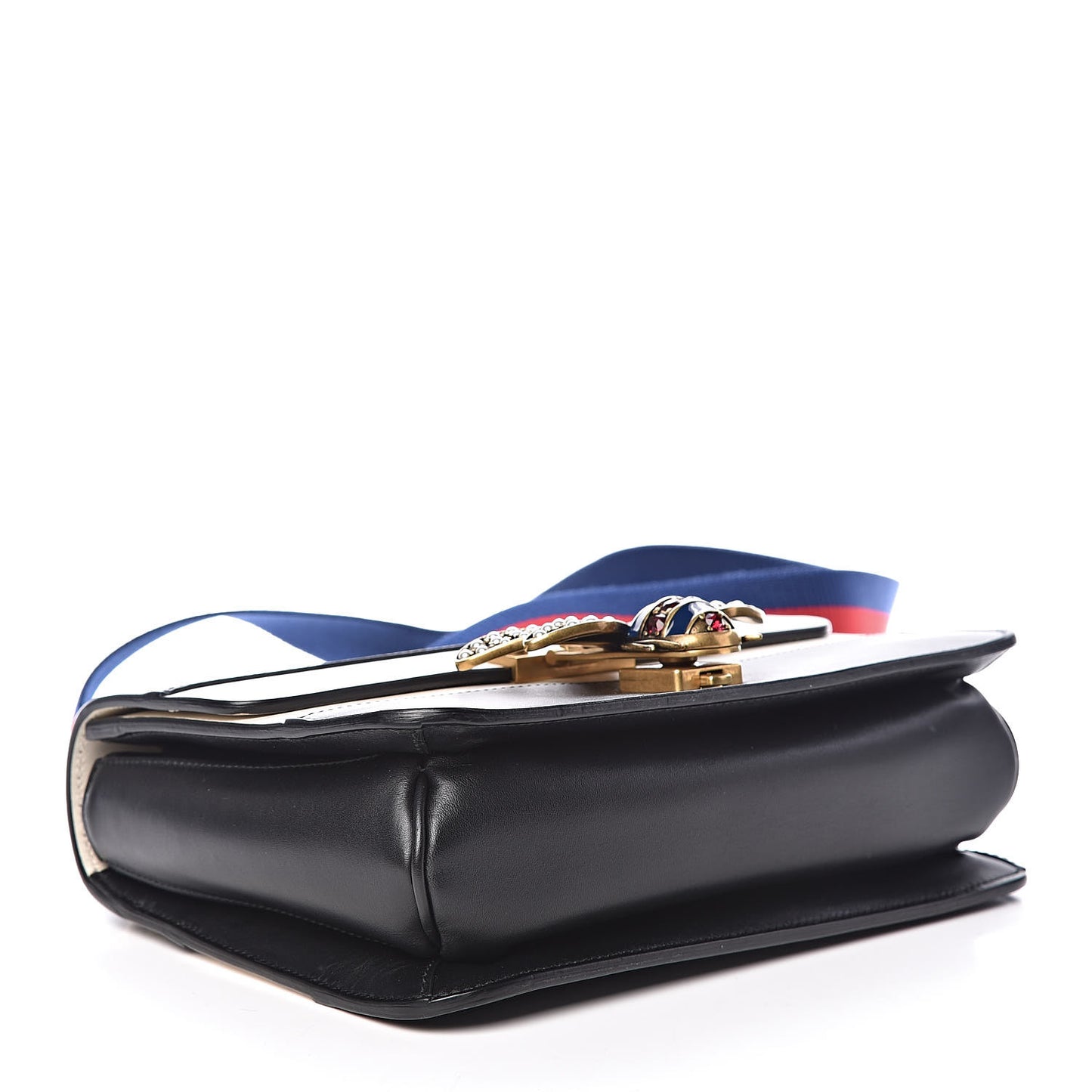 Calfskin Sylvie Web Queen Margaret Shoulder Bag Mystic White Black