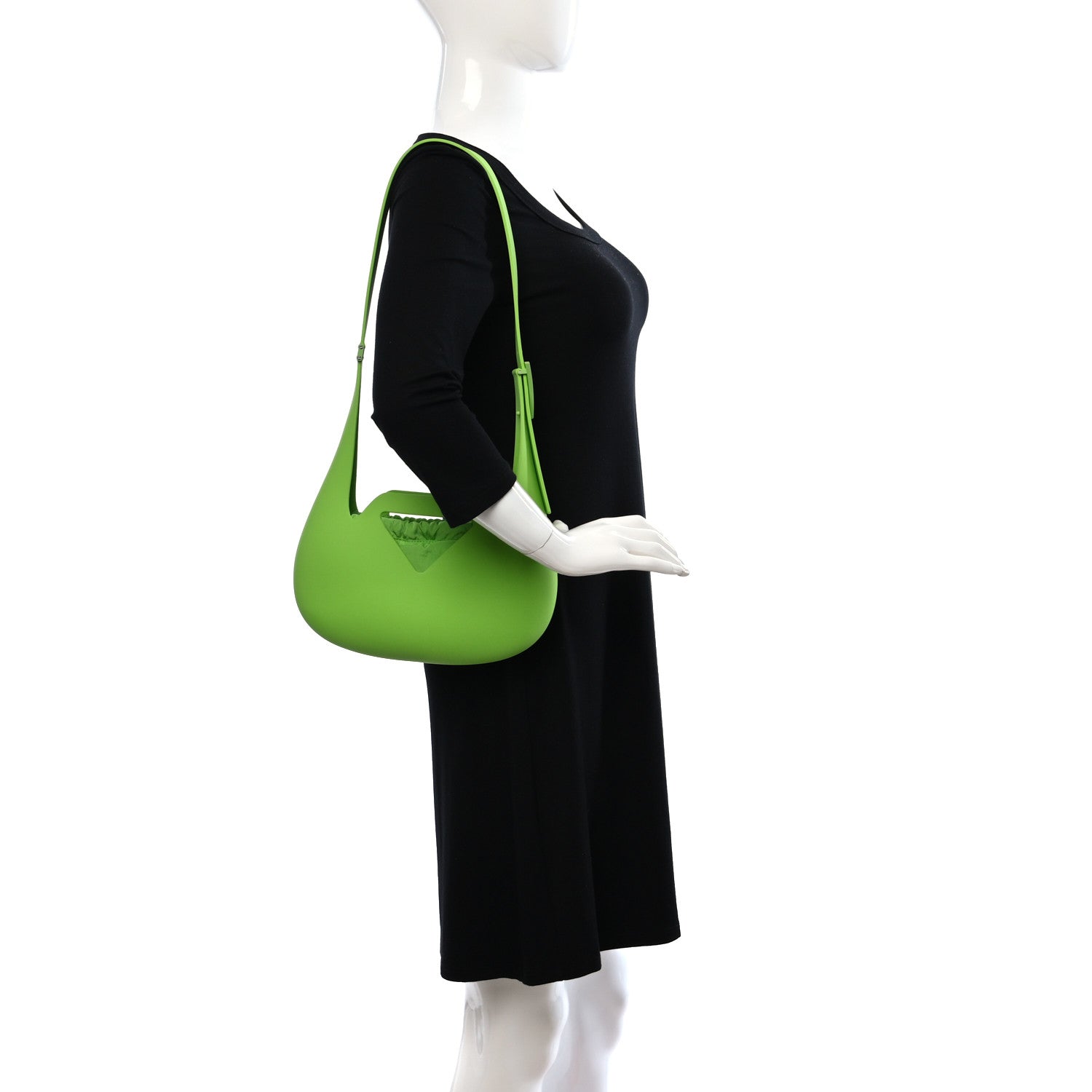 Bottega Veneta Rubberized Canvas Punch Tote Acid Green 2 of 10