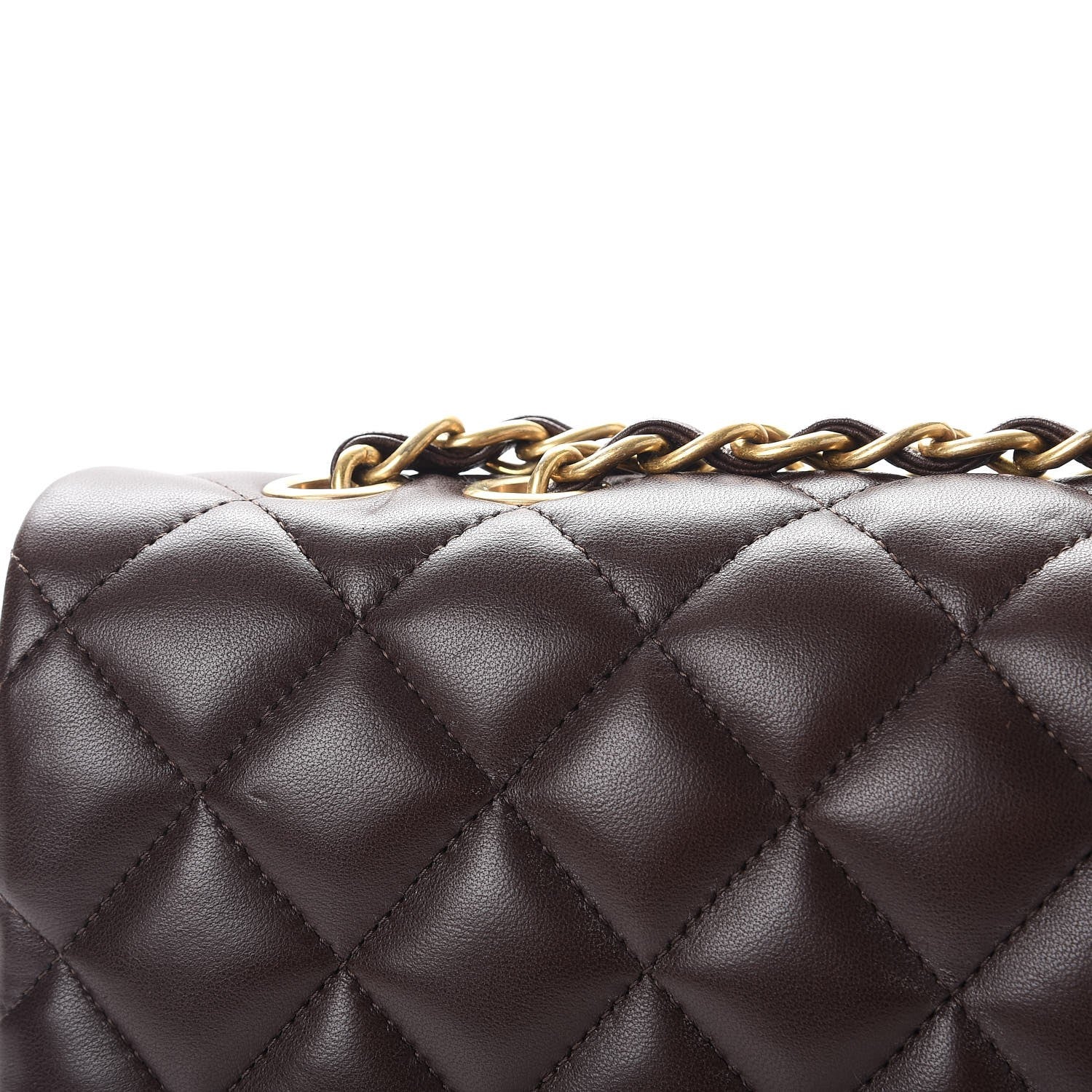 Chanel Lambskin Quilted Jumbo Single Flap Dark Brown 9 of 11