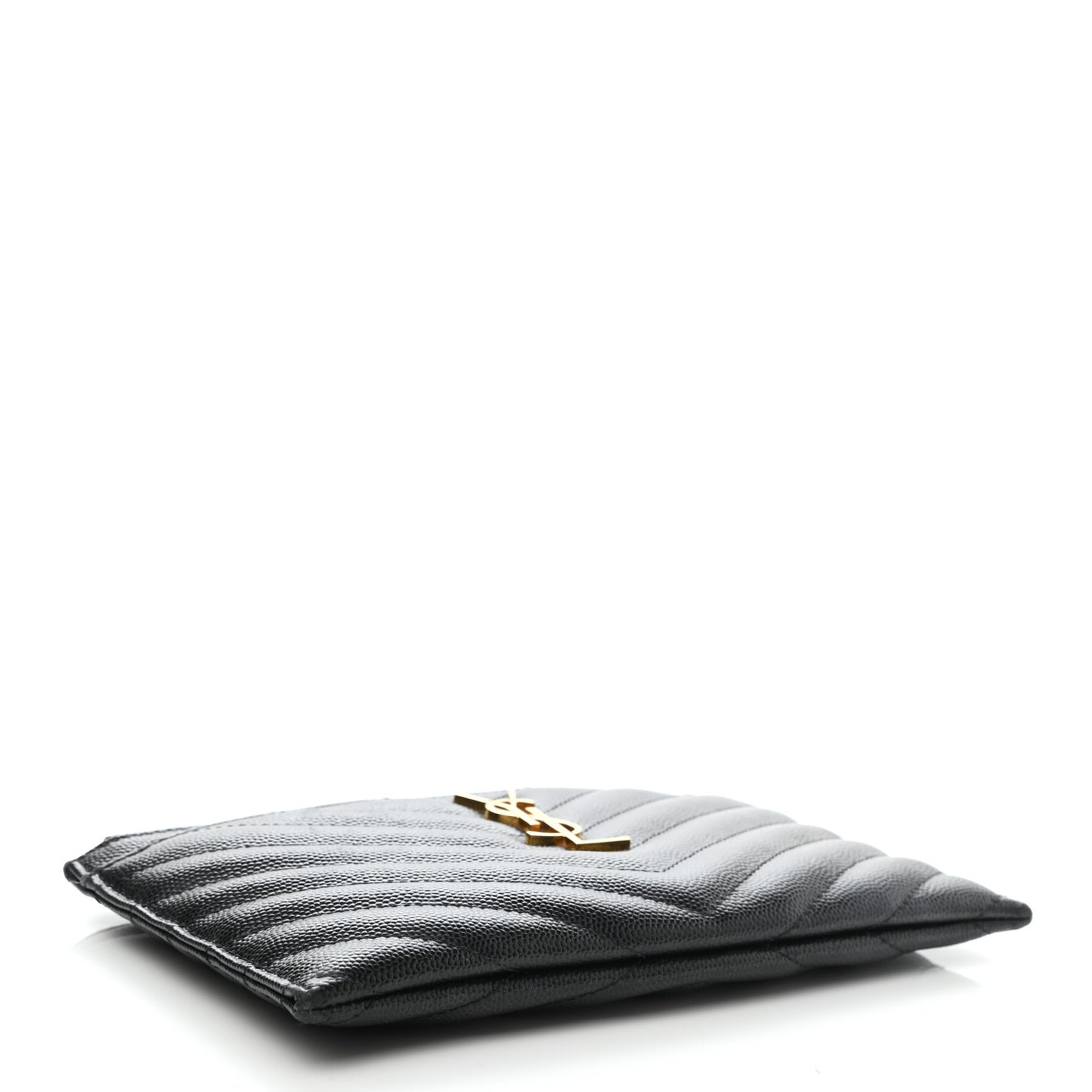 Grain De Poudre Chevron Monogram Bill Pouch Black