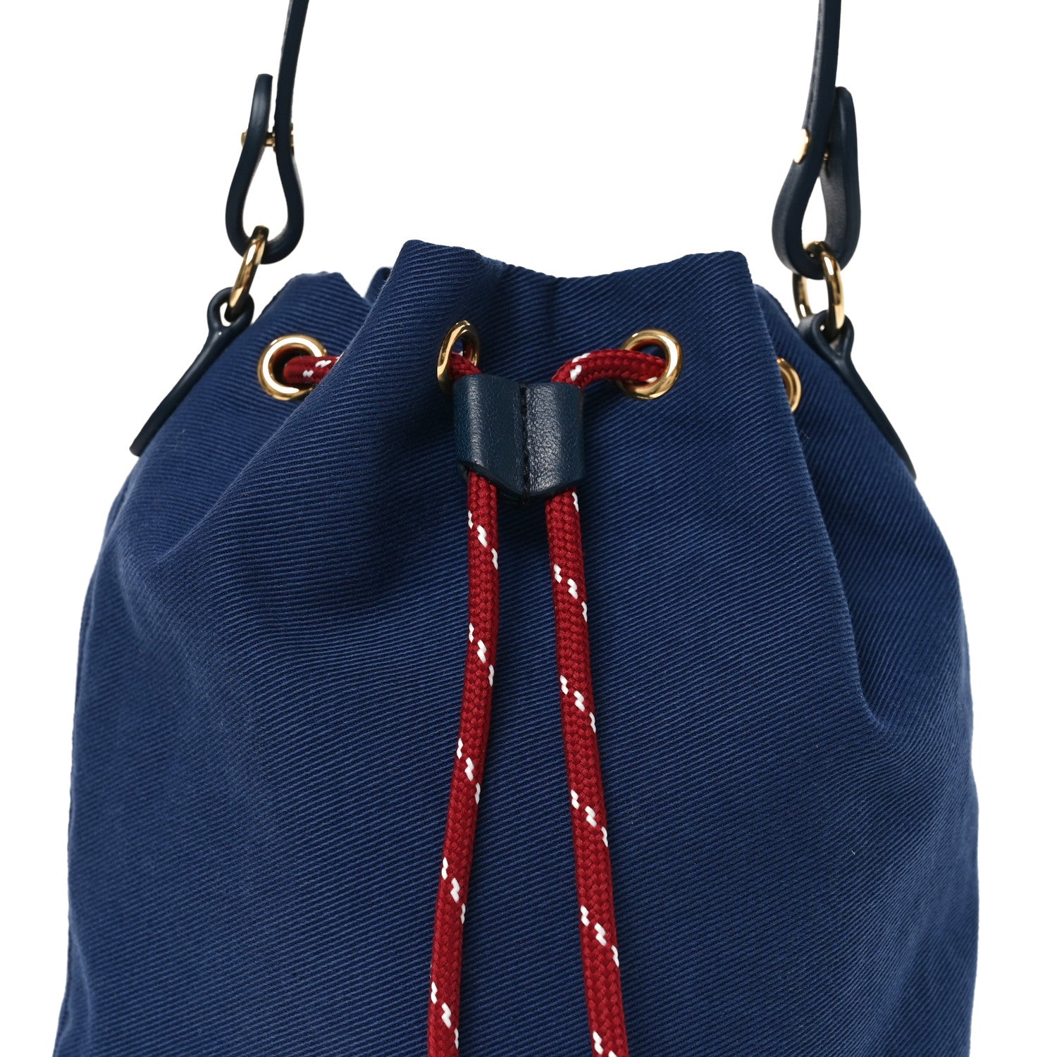 Miu Miu Canvas Gabardine Pouch Bucket Bag Indaco Amaranto 7 of 9