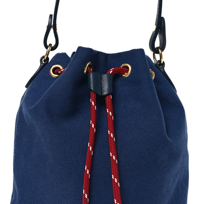 Miu Miu Canvas Gabardine Pouch Bucket Bag Indaco Amaranto 7 of 9