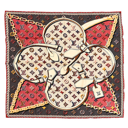 Louis Vuitton Silk Monogram Pop Square Scarf Beige 1 of 4