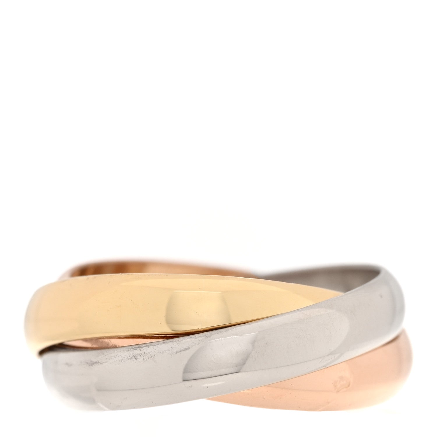 Cartier 18K Pink Yellow White Gold Classic Les Must De Cartier Trinity Ring 51 5.75 3 of 4
