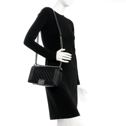 Chanel Lambskin Quilted Medium Boy Flap Black 2 of 7