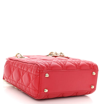 Christian Dior Lambskin Cannage Mini Lady Dior Red 4 of 10
