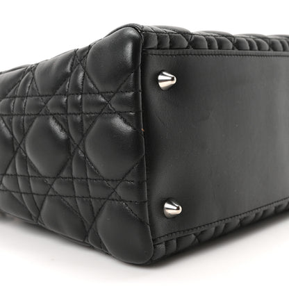 Christian Dior Lambskin Cannage Medium Lady Dior Black 9 of 10