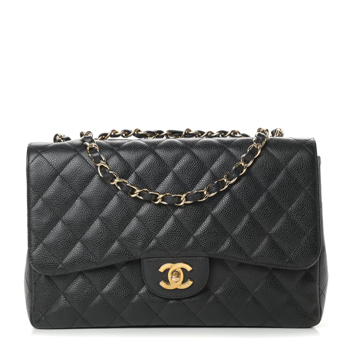 Caviar Quilted Jumbo Single Flap Black