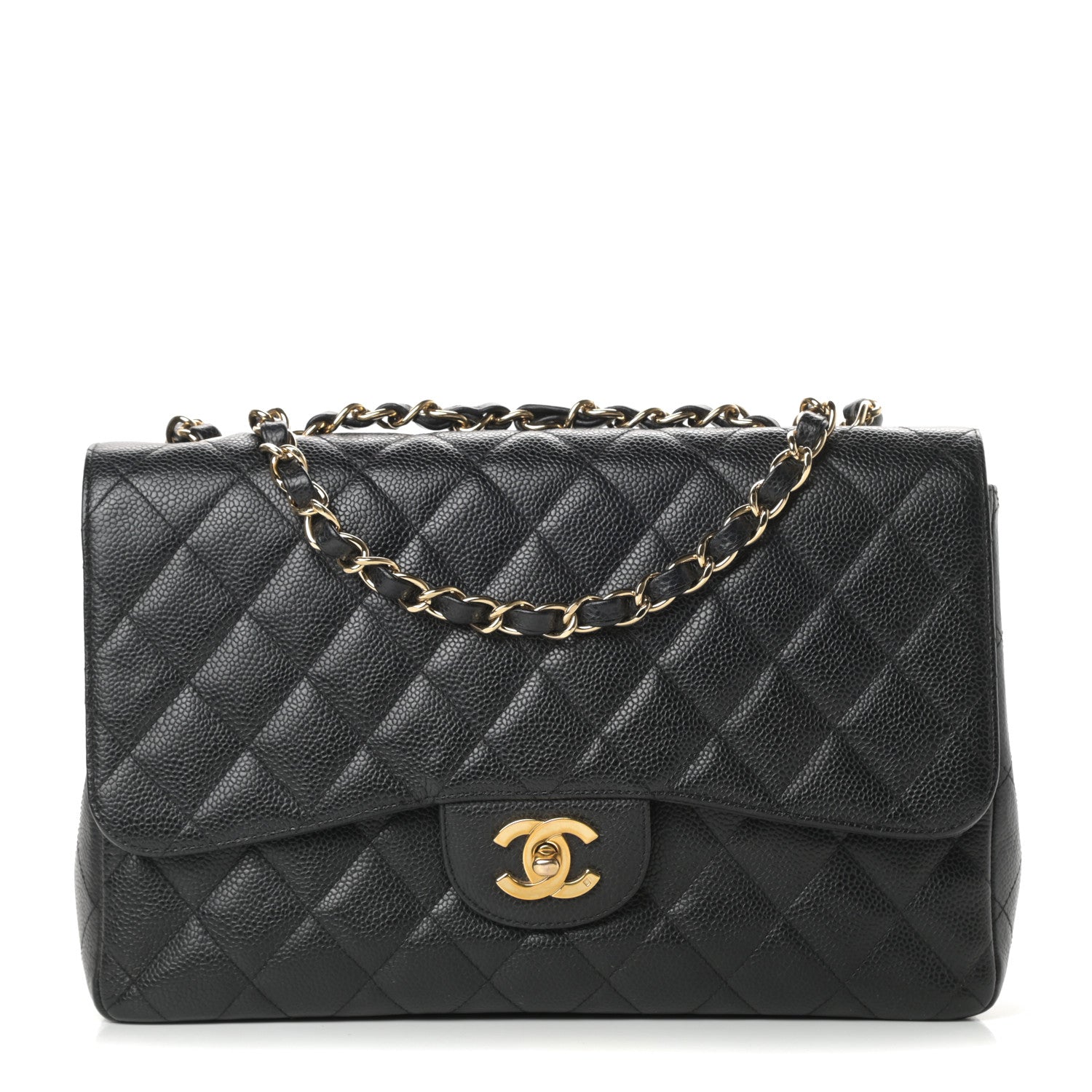 Chanel Caviar Quilted Jumbo Single Flap Black 1 of 13