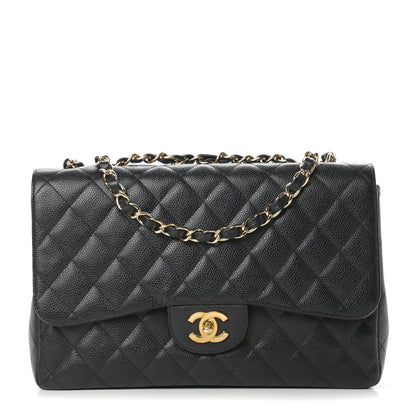 Chanel Caviar Quilted Jumbo Single Flap Black 1 of 13