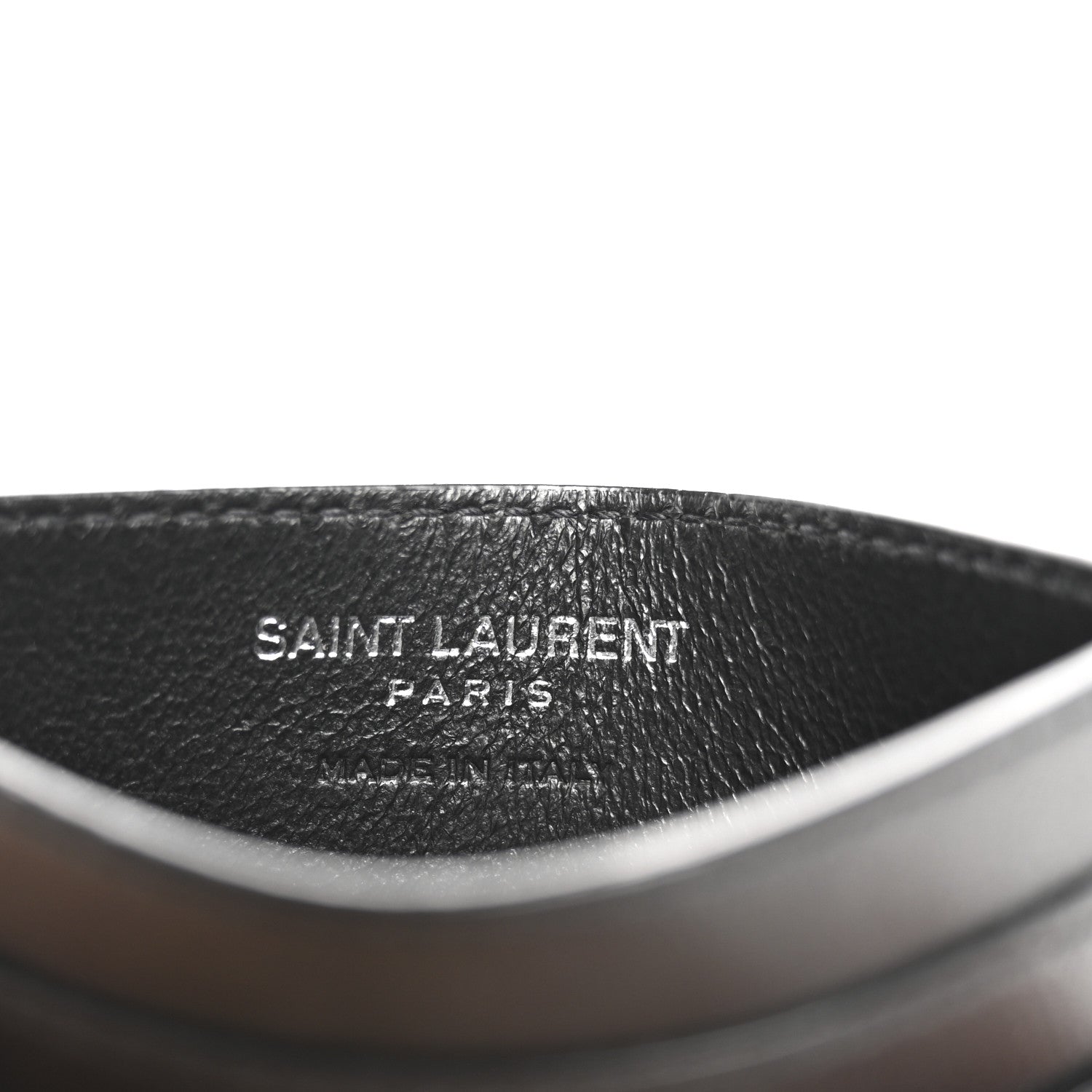 Saint Laurent Patent Snakeskin Glitter Monogram Credit Card Case Black 6 of 9