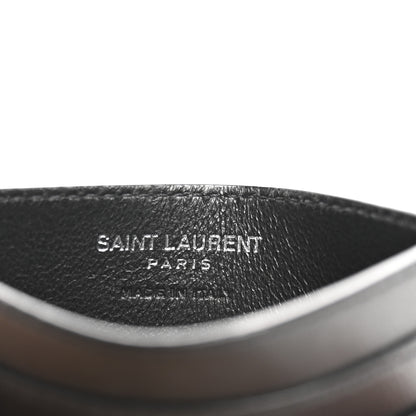 Saint Laurent Patent Snakeskin Glitter Monogram Credit Card Case Black 6 of 9