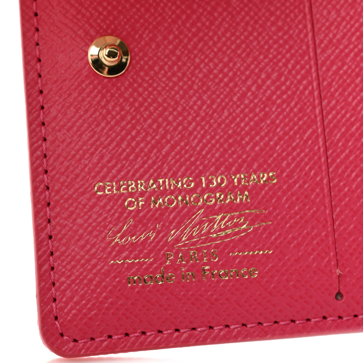 Monogram Origine LV Charms Pocket Wallet Rose Ruban