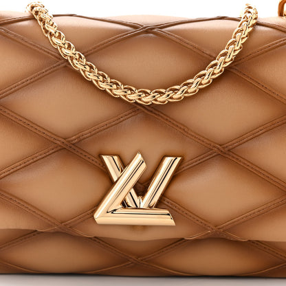 Louis Vuitton Lambskin Malletage Top Handle GO-14 MM Sand 8 of 10