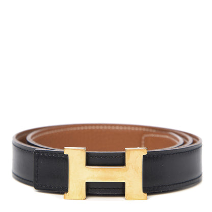 Hermes Box Togo 24mm Constance H Belt 74 Black Gold 1 of 6