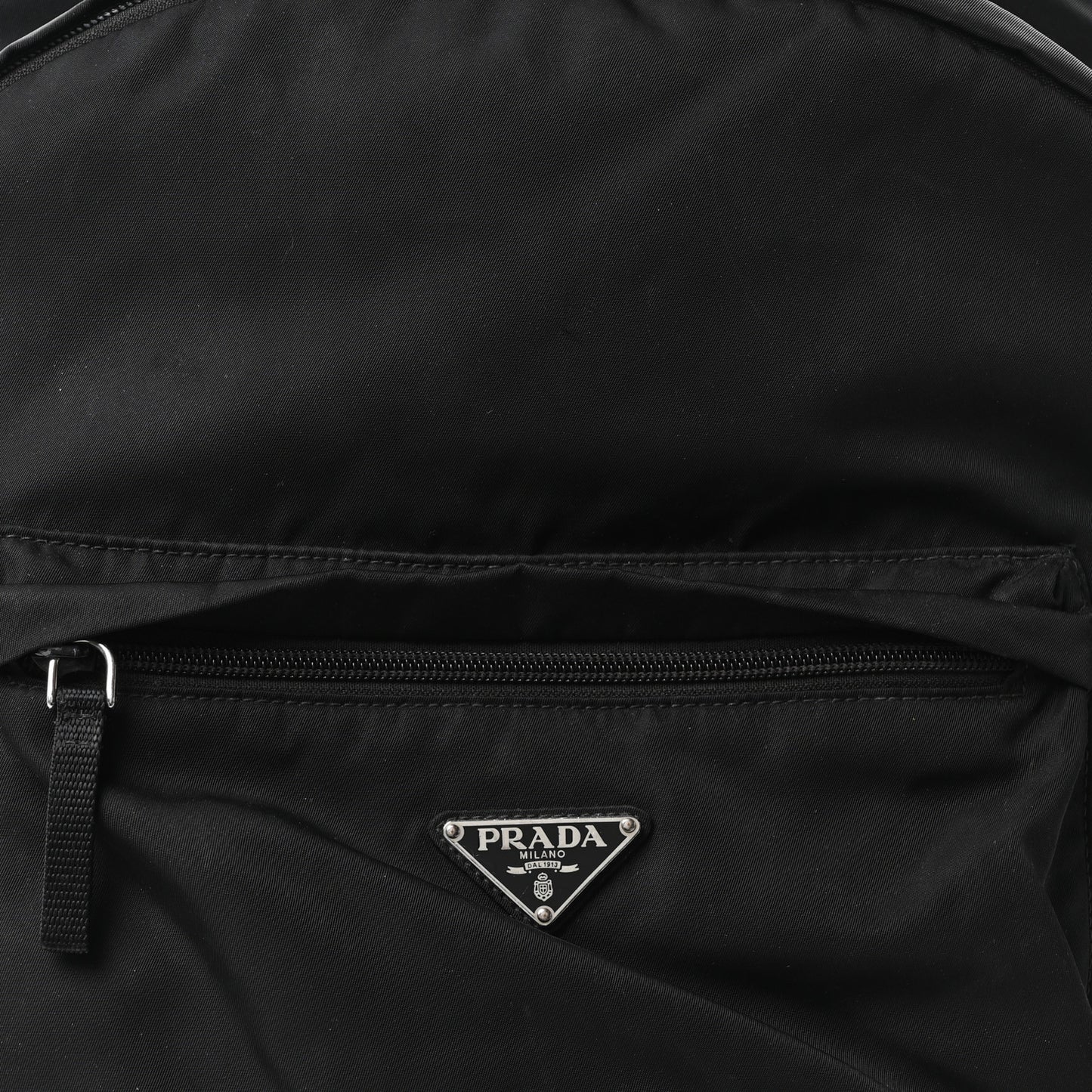 Tessuto Nylon Zip Backpack Black