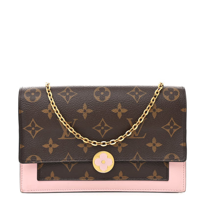 Louis Vuitton Monogram Flore Chain Wallet Rose Ballerine 1 of 8