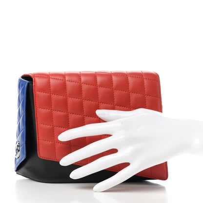 Chanel Lambskin Quilted Fresh Air Clutch Black Red Blue 2 of 10