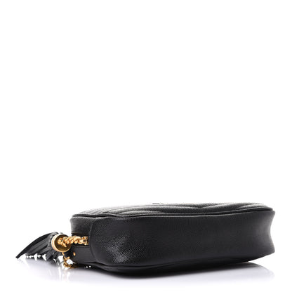 Saint Laurent Grain De Poudre Matelasse Monogram Mini Lou Camera Bag Black 4 of 4