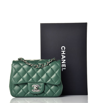 Chanel Lambskin Quilted Mini Square Flap Green 10 of 10